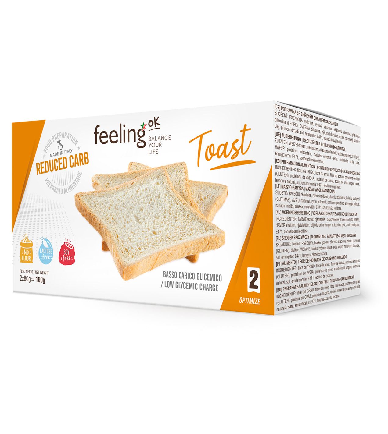 Optimize 2 - Toast Feelingok, 2 paquets de 80 grammes 